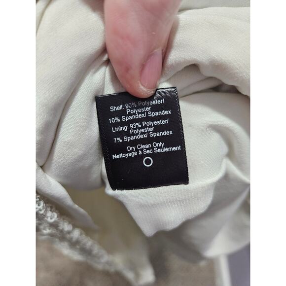 Dress the Population Emily White Silver Sequin Long Sleeve Bodycon Dress Size L - Picture 3 of 6